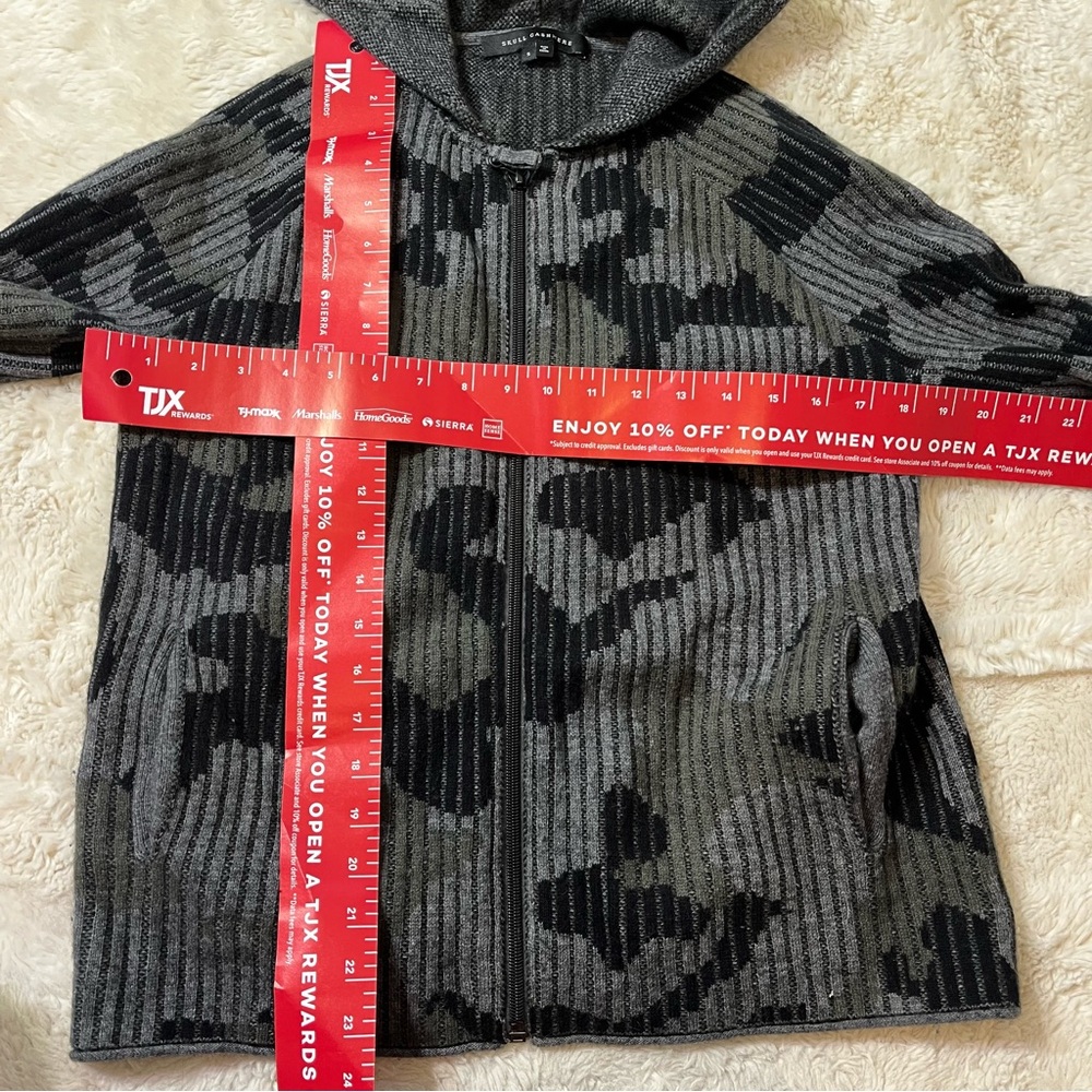 skull cashmere camo sweater hoodie jacket zip small - Picture 4 of 5